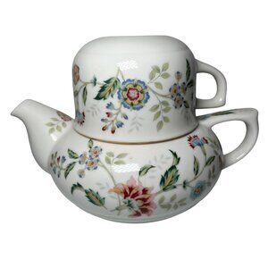 Andrea by Sadek Buckingham Floral Teapot with Lid and Teacup Mug Vintage